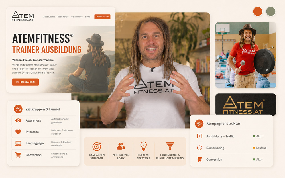 Atemfitness Case Study mit Kampagnenstruktur, Sales Funnel, Landingpage-Optimierung und Creative-Strategie